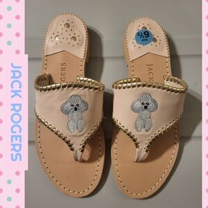 Jack Rogers Poodle Embroidered Sandals